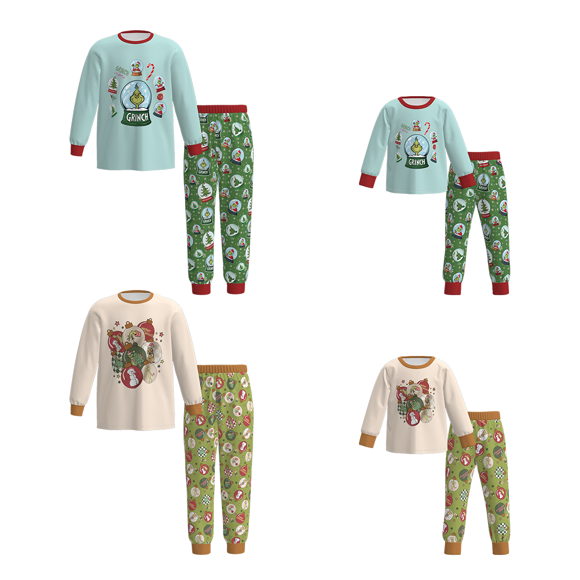 （Pre Order）Family Christmas Cartoon Print Pajamas