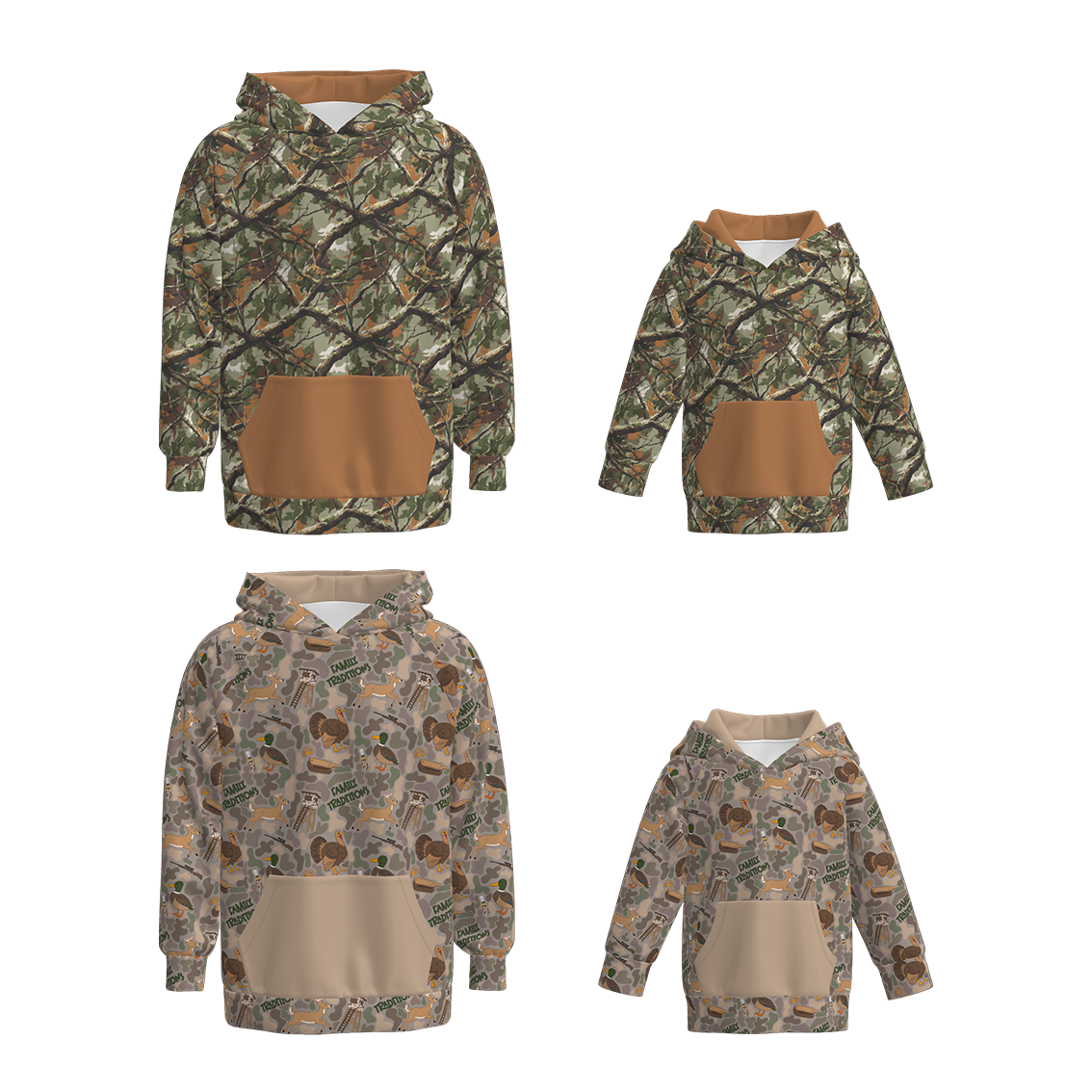 （Pre Order）Family Fall Animal Print Hoodie