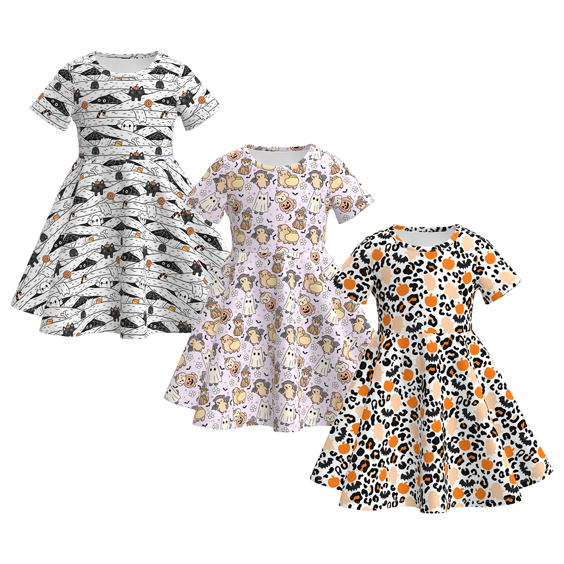 （Pre Order）Girls Halloween Print Dress