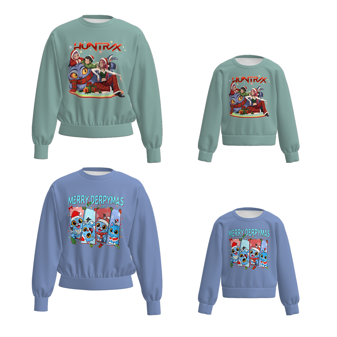 （Pre Order）Mommy and Me Christmas Movie Character Print Sweatshirt