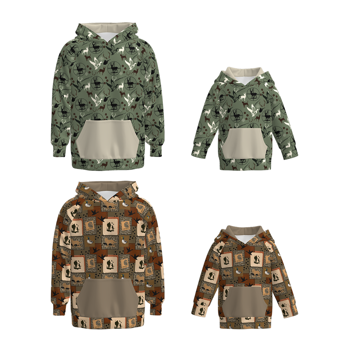 （Pre Order）Family Fall Animal Print Hoodie