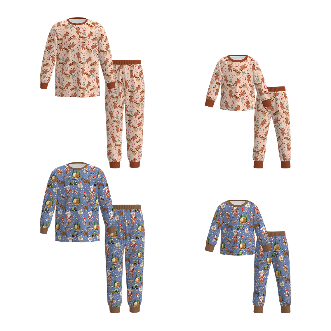 （Pre Order）Family Christmas Cartoon Print Pajamas