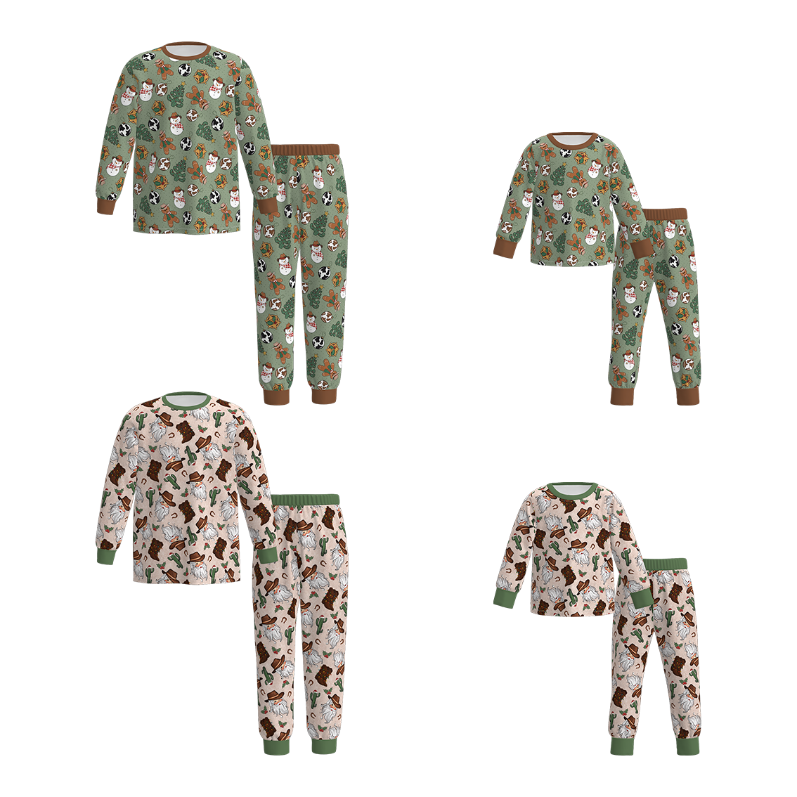 （Pre Order）Family Christmas Cartoon Print Pajamas