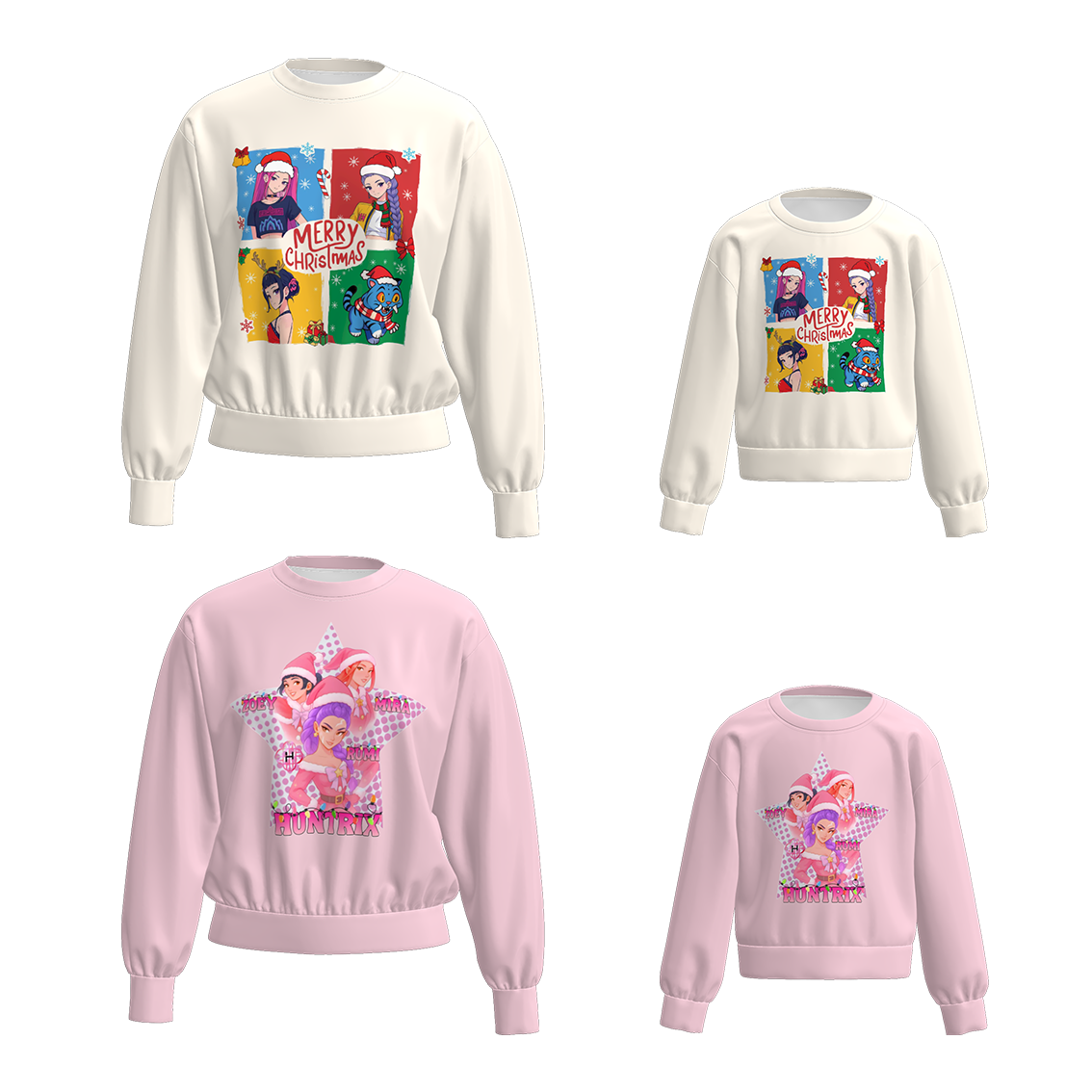 （Pre Order）Mommy and Me Christmas Movie Character Print Sweatshirt