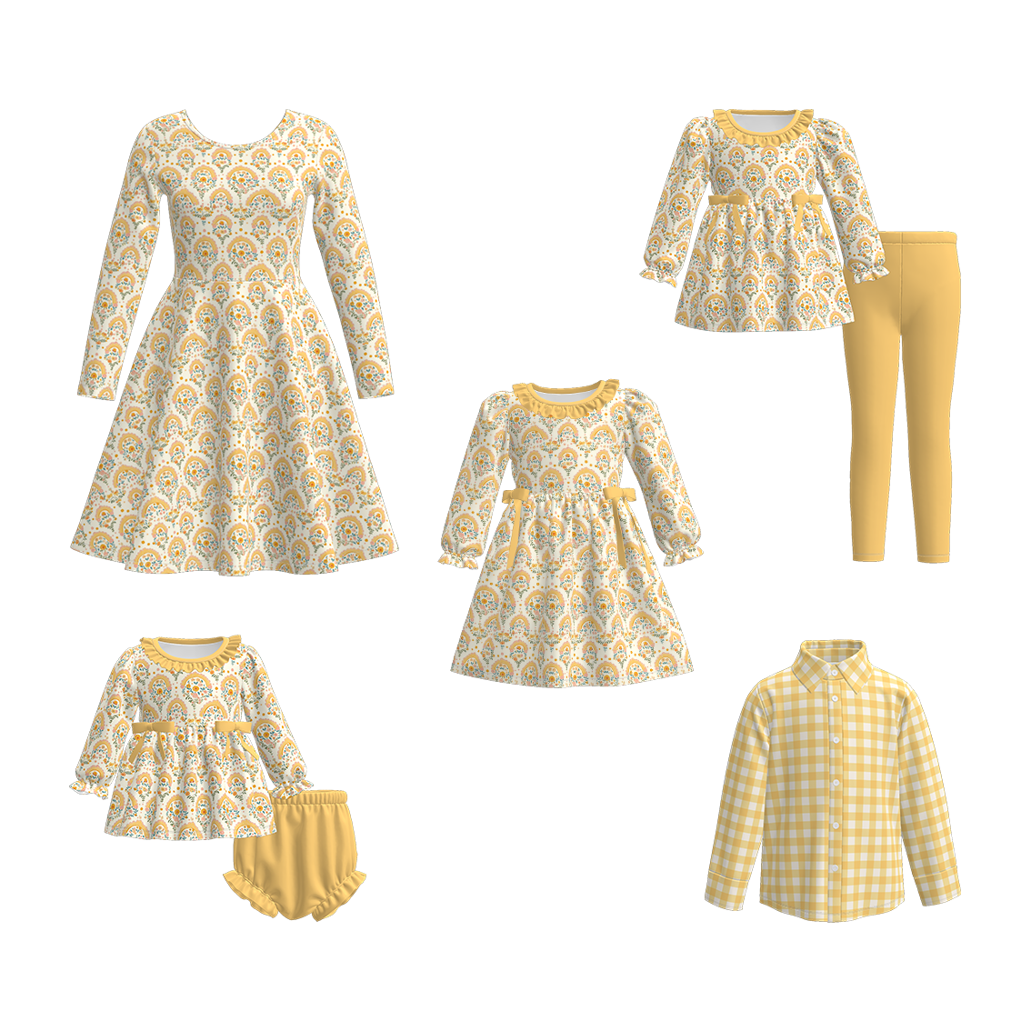 （Pre Order）Family Christmas Floral Print Dress,Set&Top