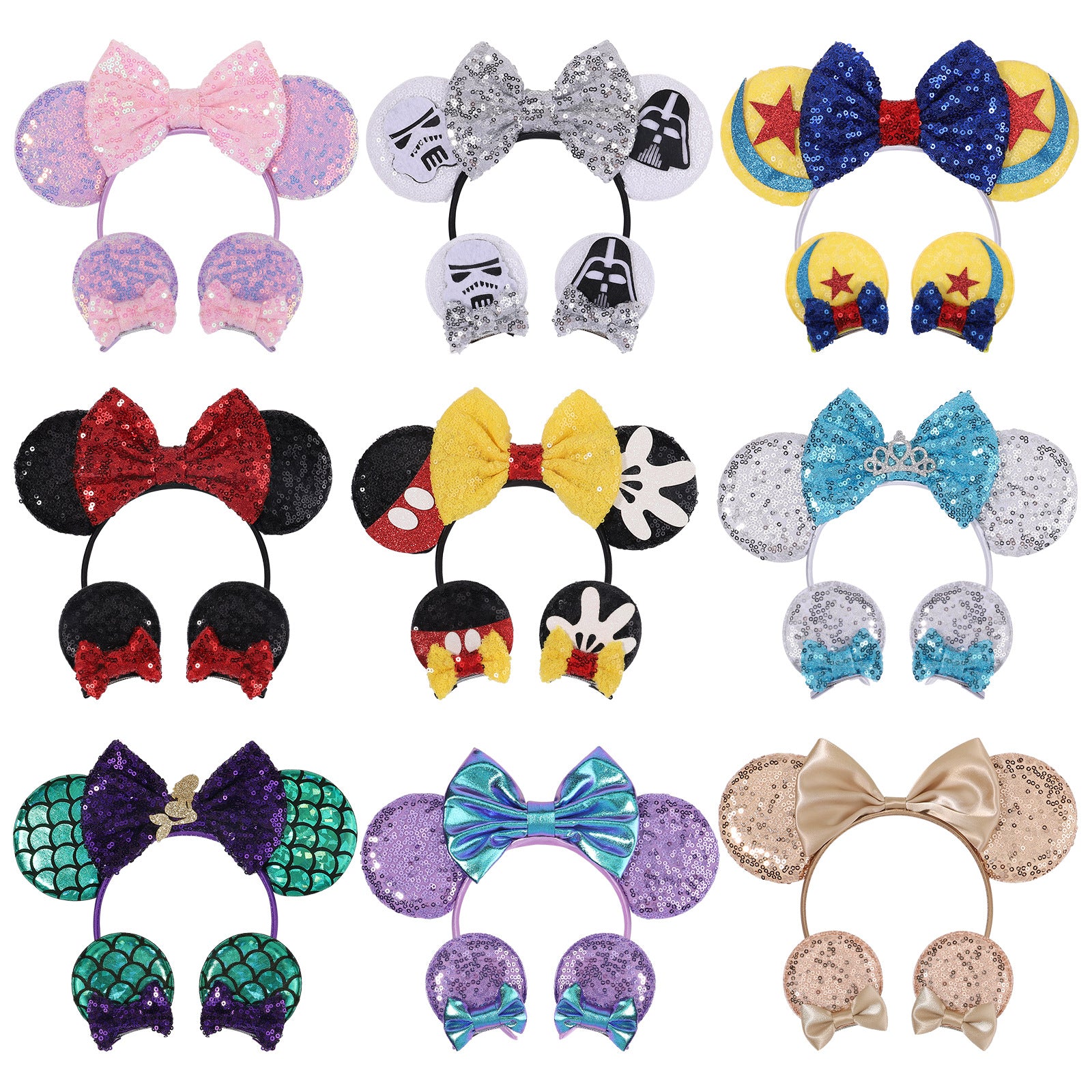 （Pre Order）Sparkly Bow Headband Princess Cartoon Hair Accessory