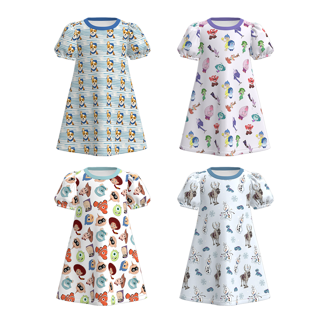 （Pre Order）Girls Spring and Summer Cartoon Print Dress