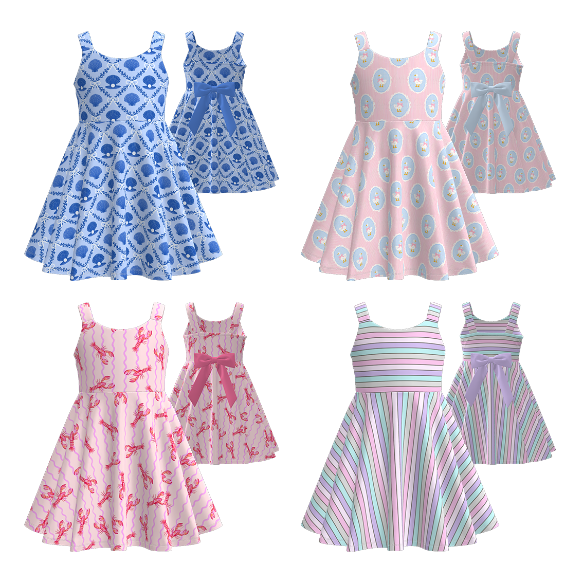 （Pre Order）Girls Spring and Summer Print Dress