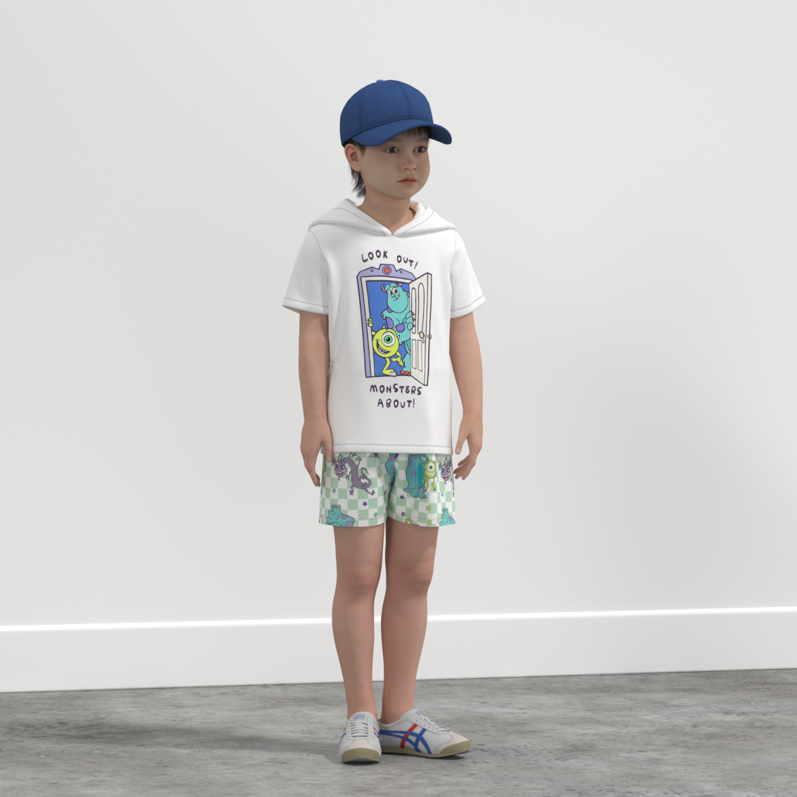 （Pre Order）Boys Spring and Summer Cartoon Print Hoodie Set