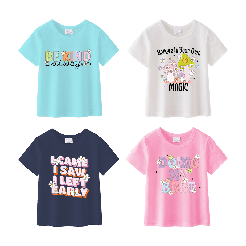 （Pre Order）Girls Spring and Summer Print Cotton Top