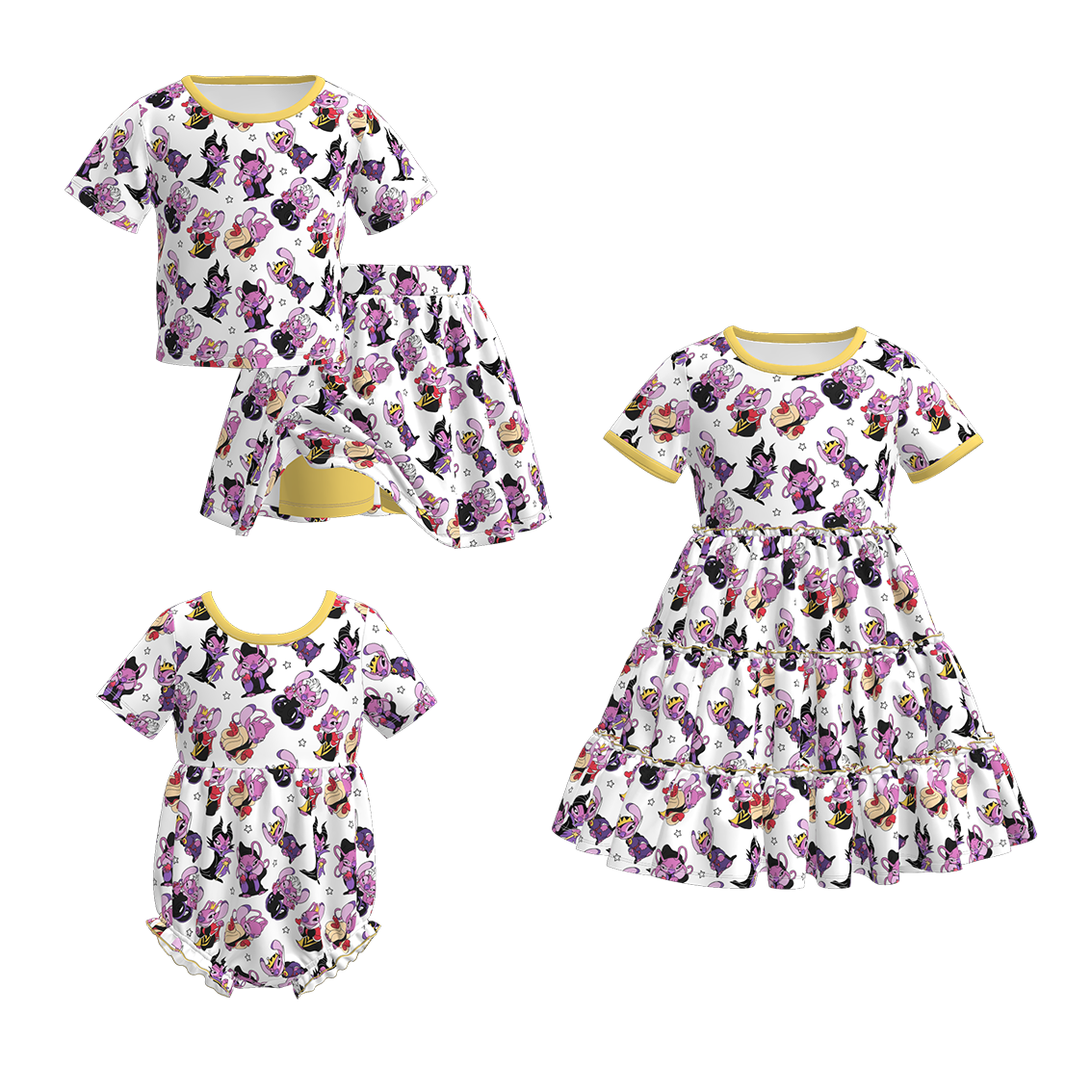 （Pre Order）Family Halloween Cartoon Print Dress,Set＆Romper