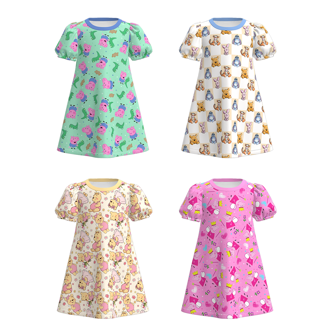 （Pre Order）Girls Spring and Summer Cartoon Print Dress