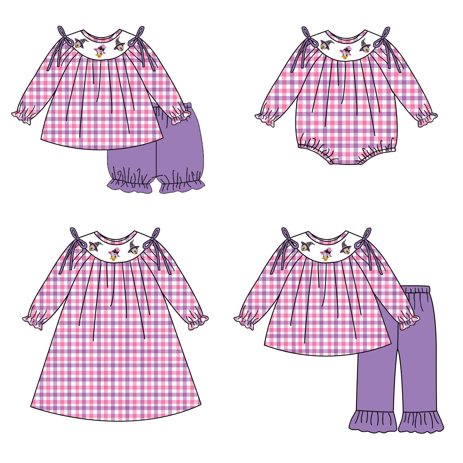 （Weekly Pre-Order）Girls Halloween Cartoon Embroidery Smocked Dress&Romper（Ends Wednesday）