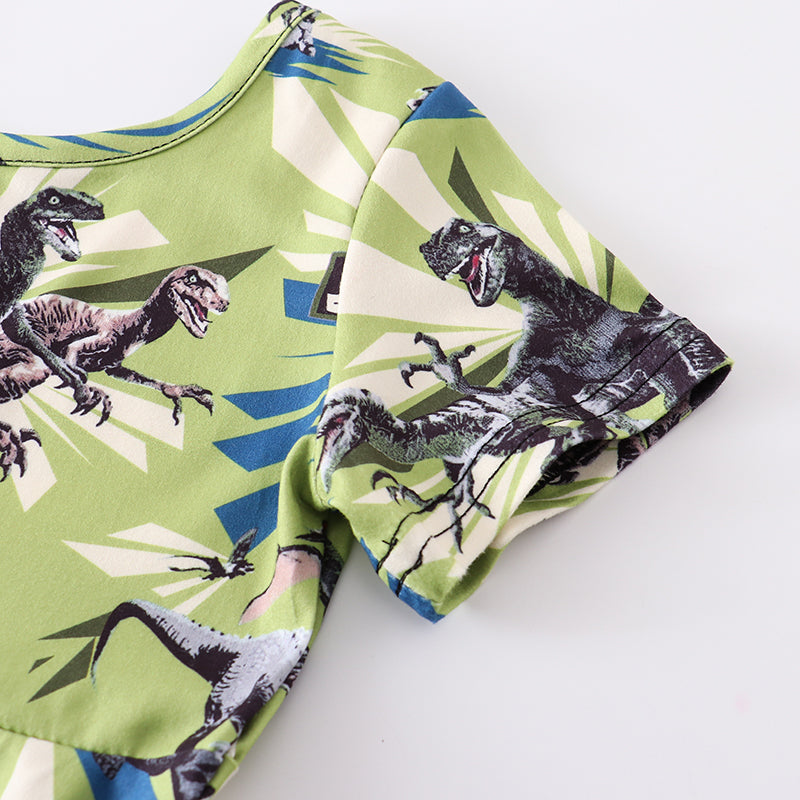 （In Stock Q08-01-02）Girls Jurassic World Dino Print Twirl Dress