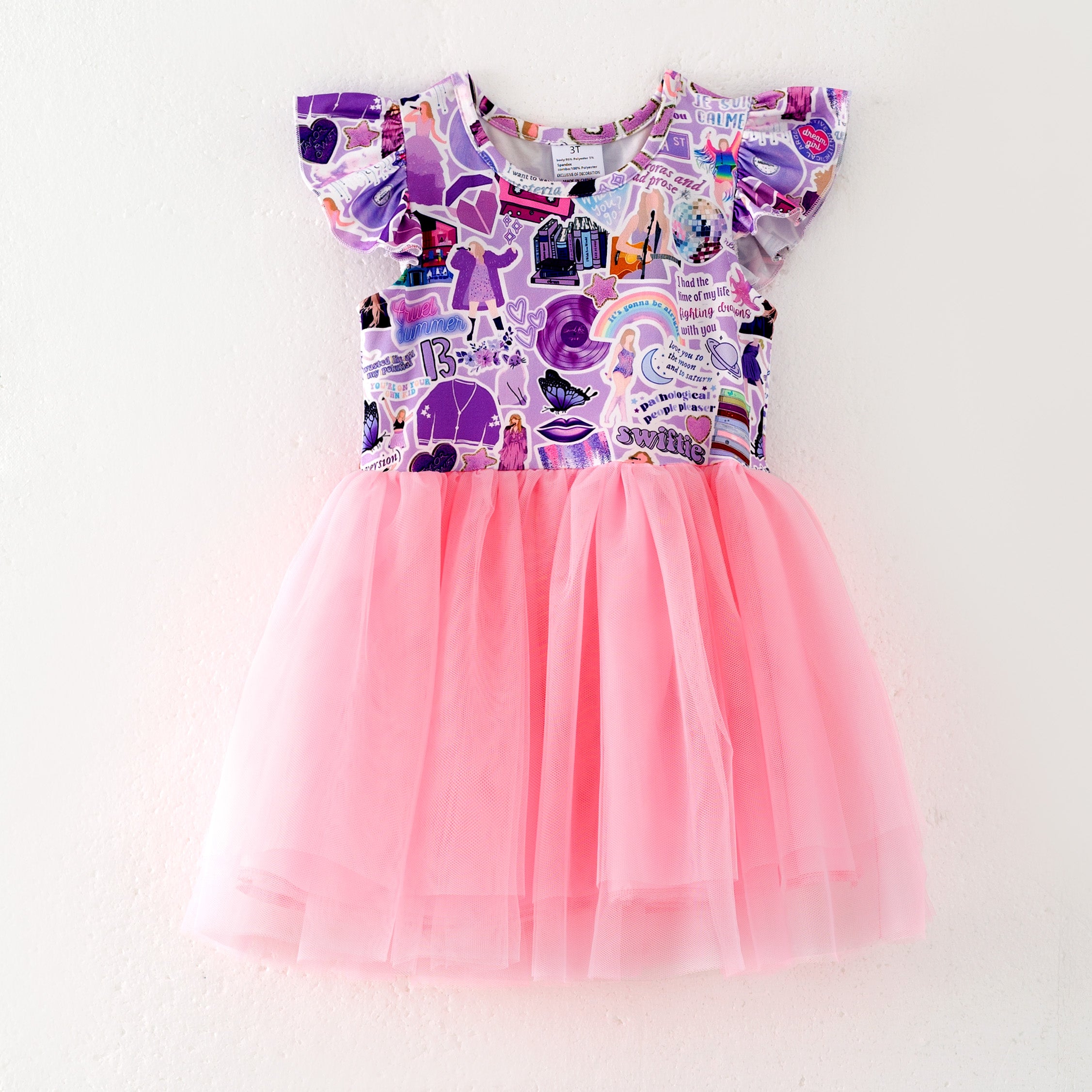 （Pre Order）Girls Summer TS Print Tutu Tulle Dress