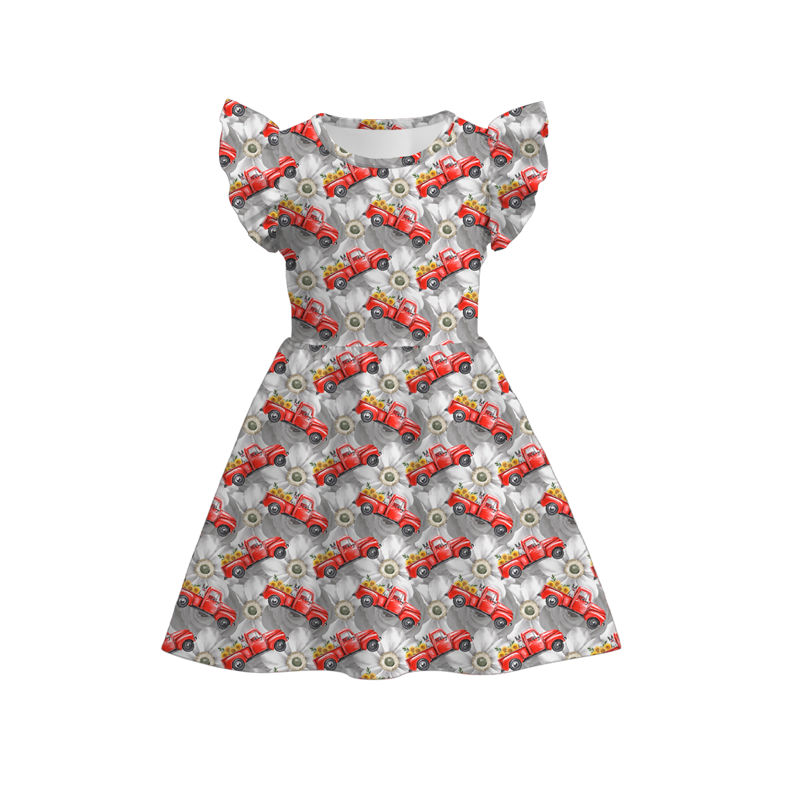 （Pre Order）Girls Summer Father's Day Print Twirl Dress