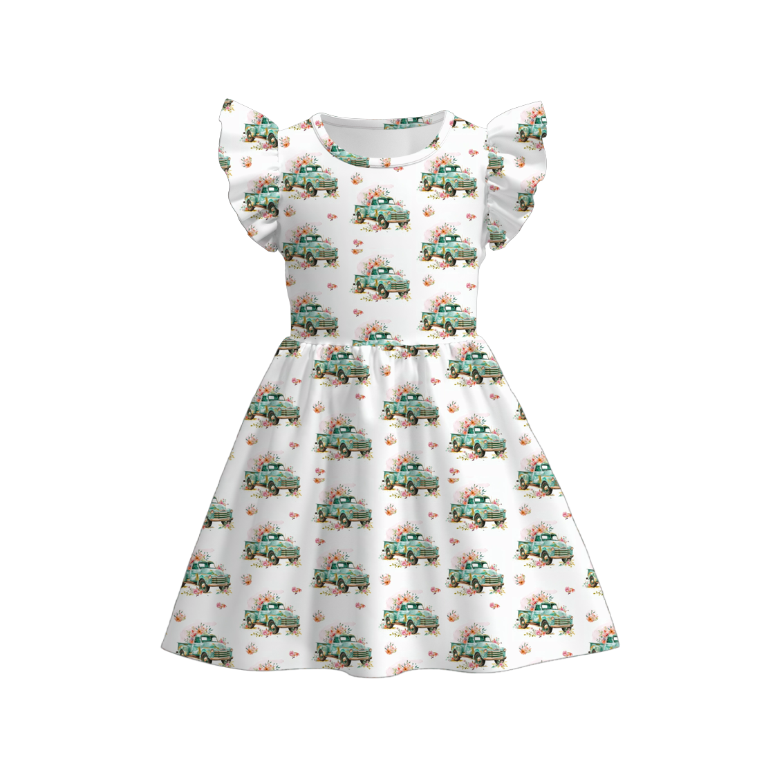 （Pre Order）Girls Summer Father's Day Print Twirl Dress