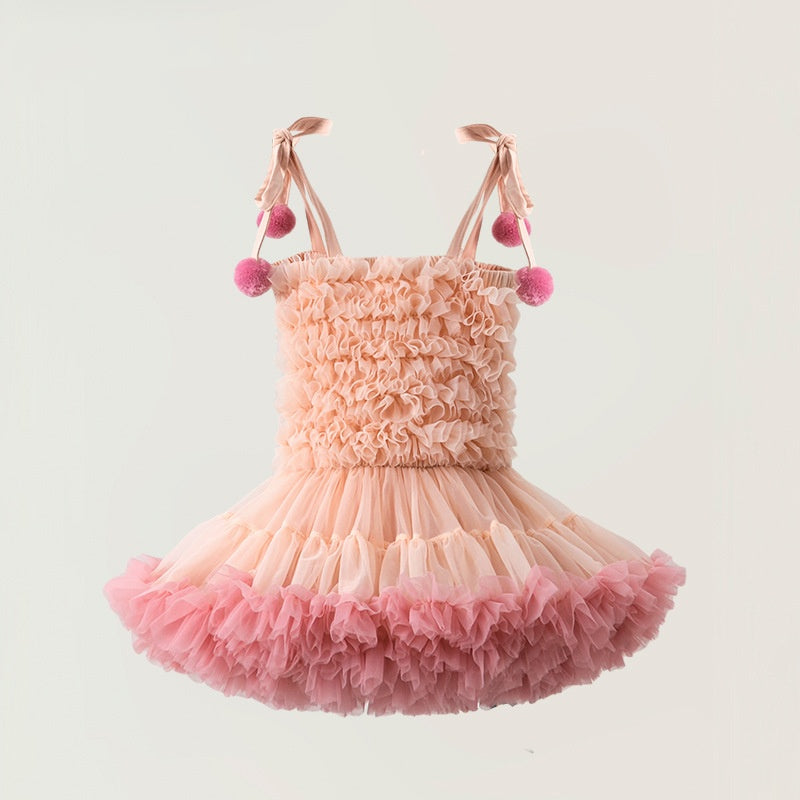 （Pre Order）Summer Girls' Tutu Dress Princess Mesh Sundress