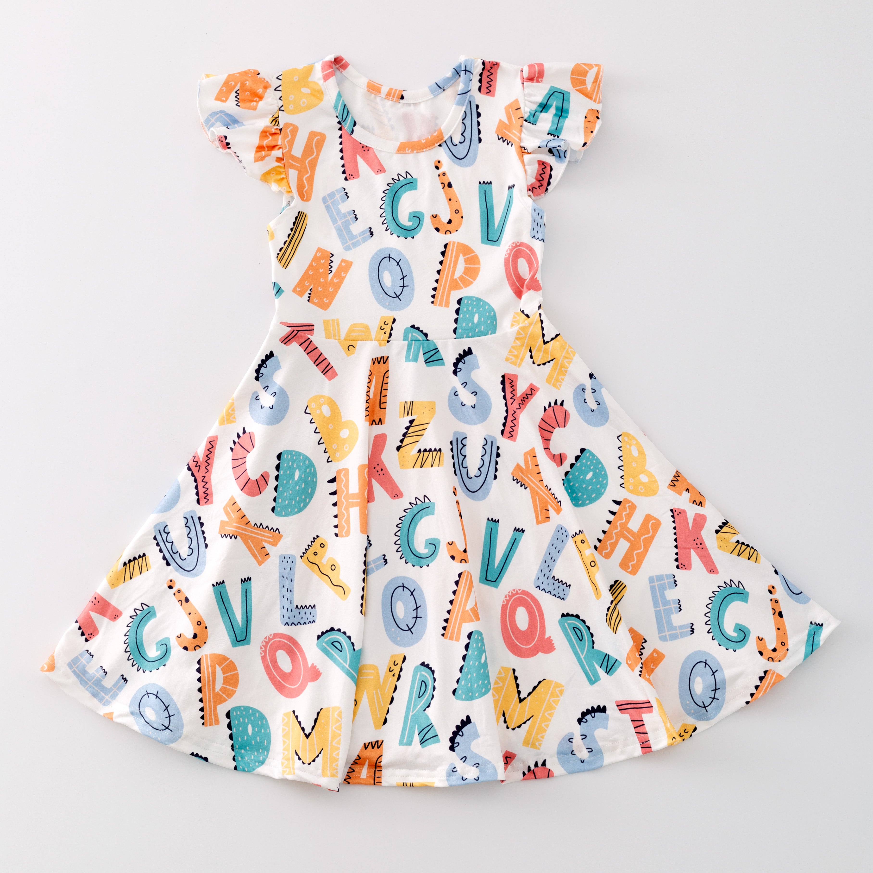 （Pre Order）Girls Back To School Print Milk Silk Dress