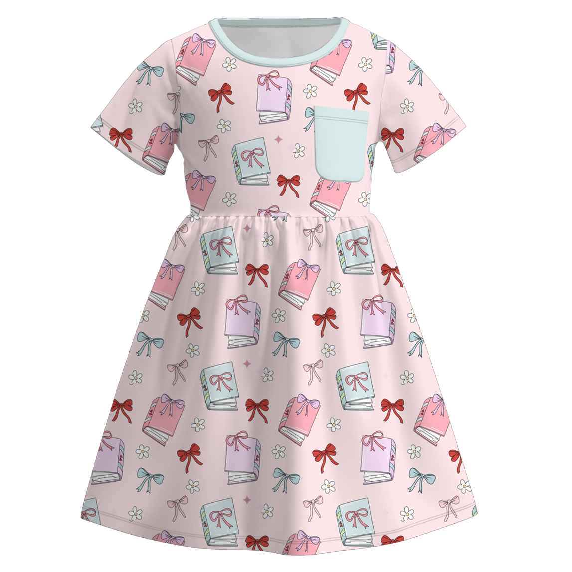 （Pre Order）Girls Back To School Print Milk Silk Dress
