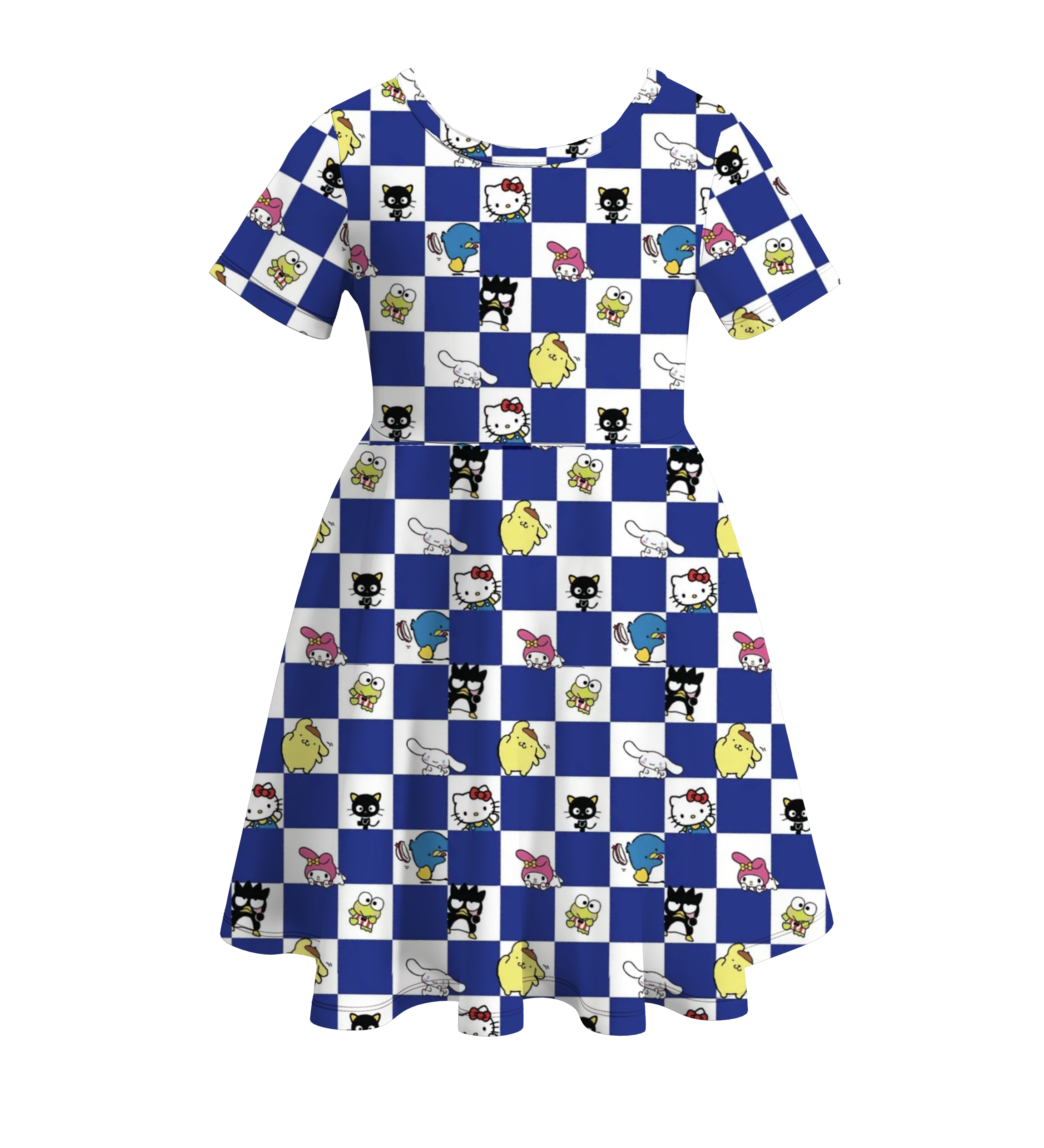 （Pre Order）Girls Cute Cartoon Print Milk Silk Dress
