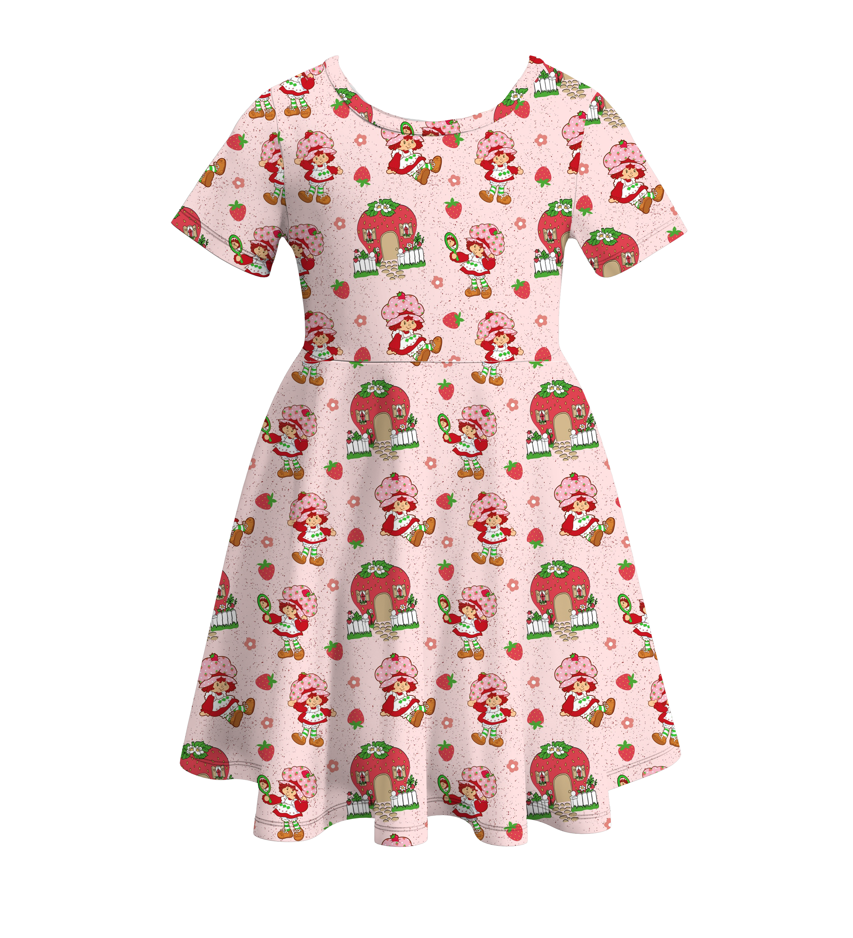 （Pre Order）Girls Cute Cartoon Print Milk Silk Dress