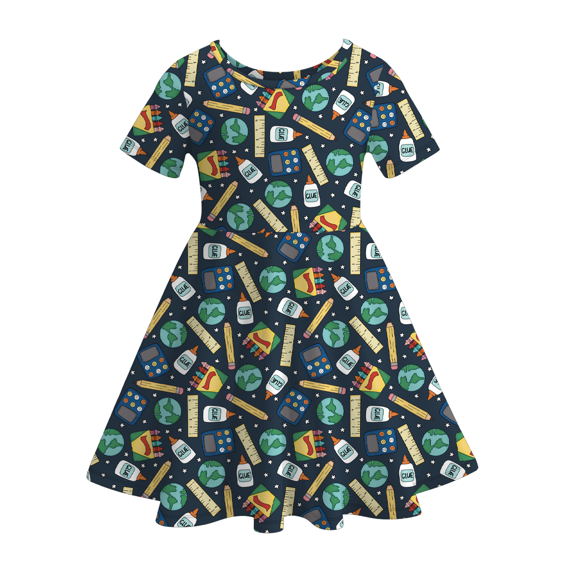 （Pre Order）Girls Back To School Print Twirl Dress