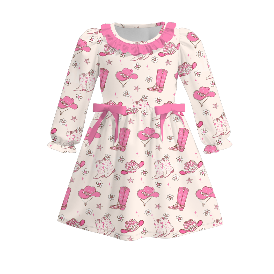 （Pre Order）Girls Cute Print Long-sleeved Dress