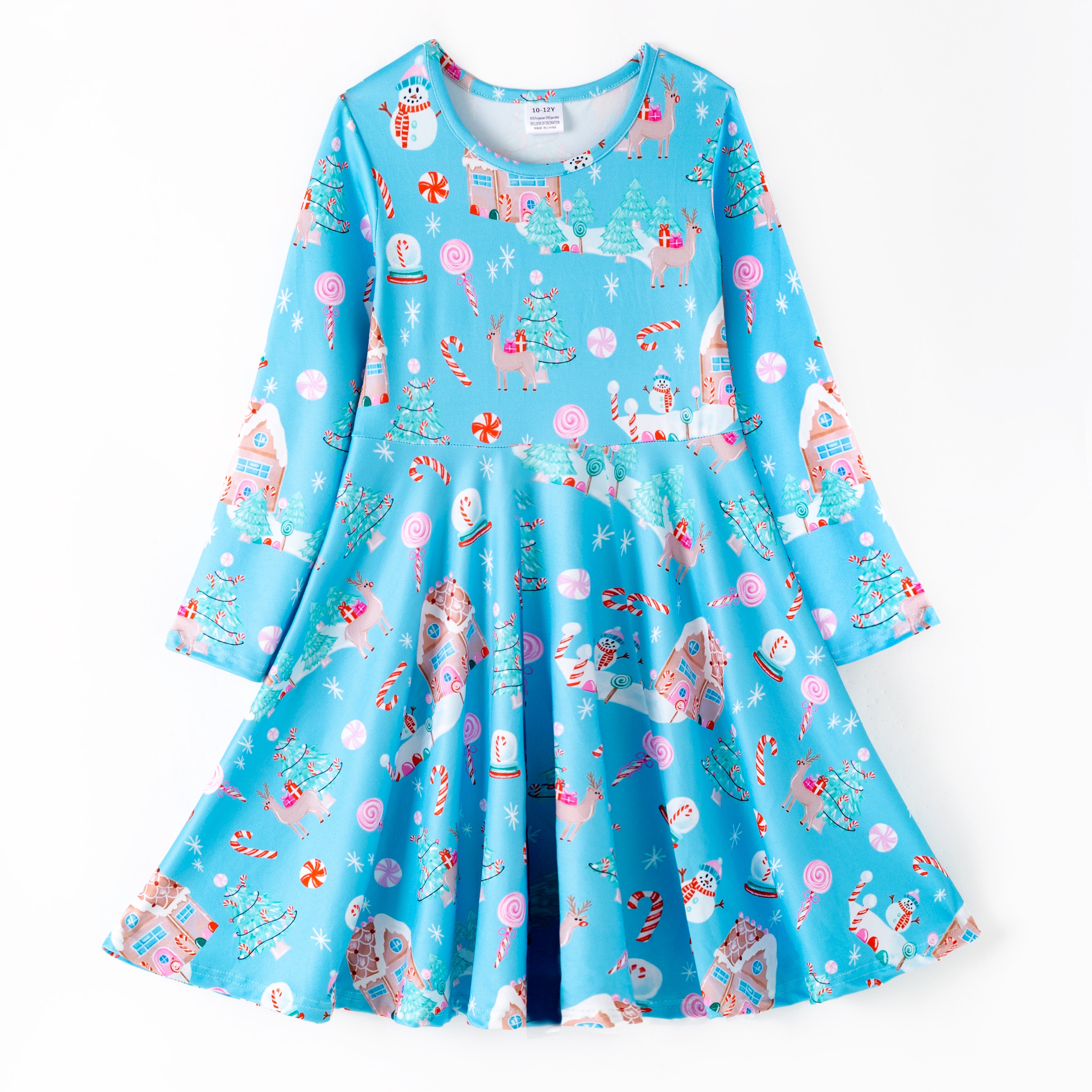 （Pre Order,Prepack Zone）Girls Christmas Print Dress