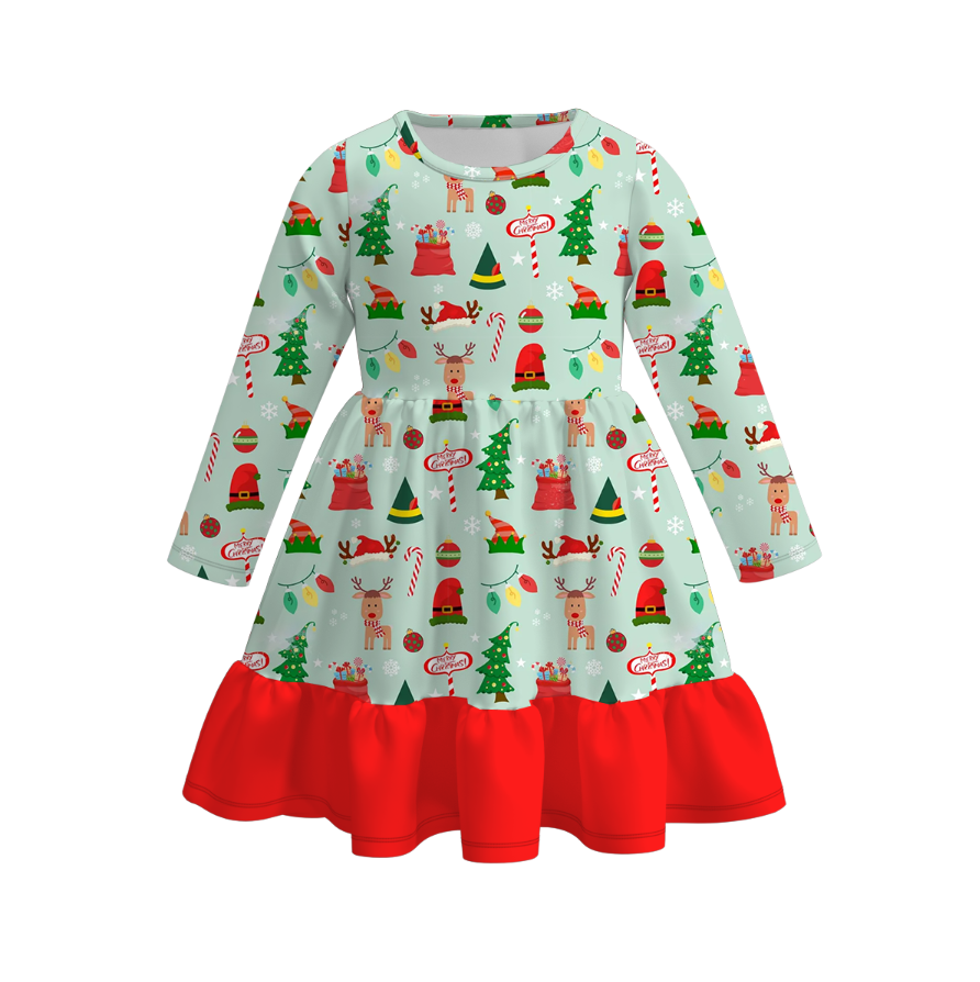 （Pre Order）Girls Christmas Nutcracker Print Dress