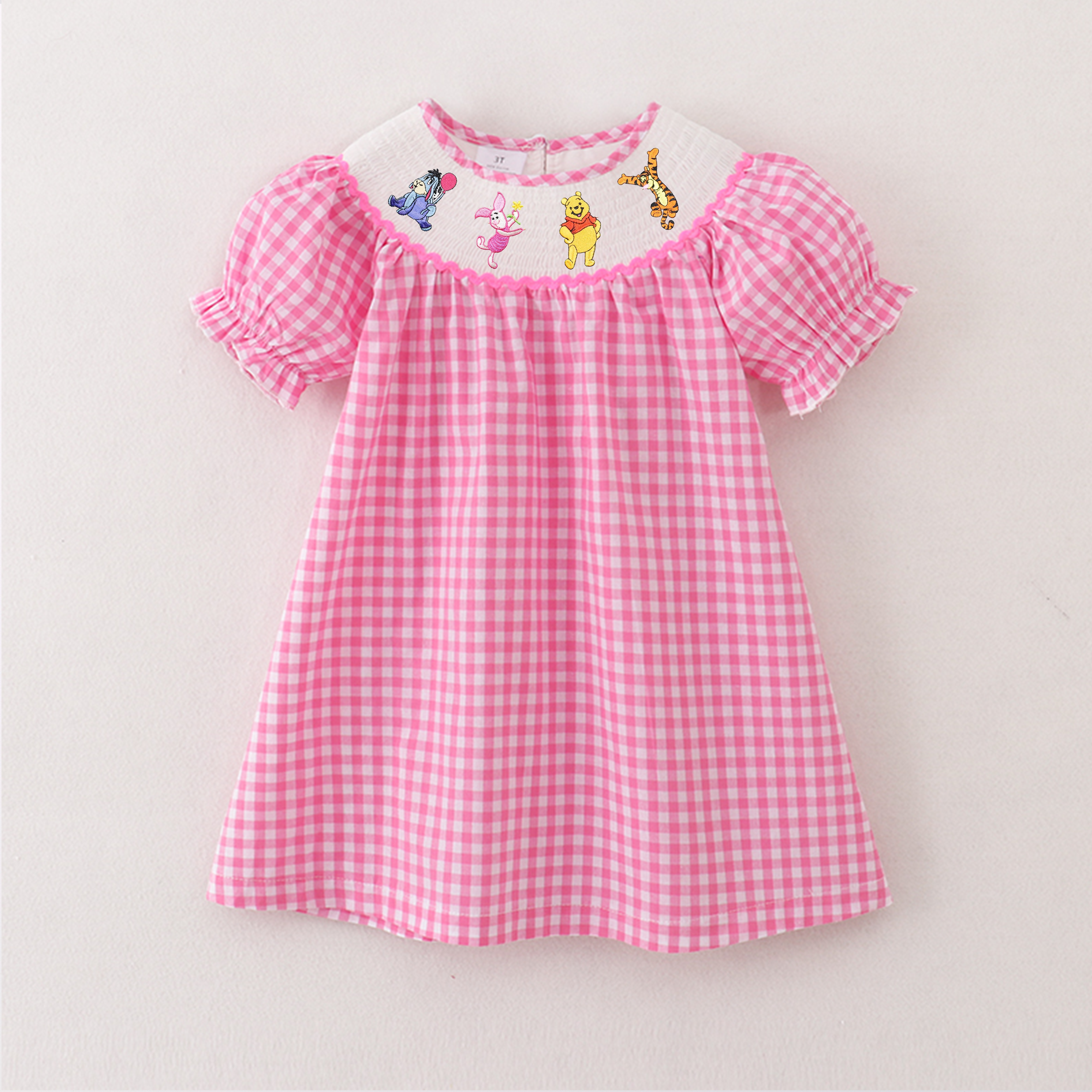 （Pre Order）Girls Spring Cartoon Character Embroidery Smocked Dress and Romper