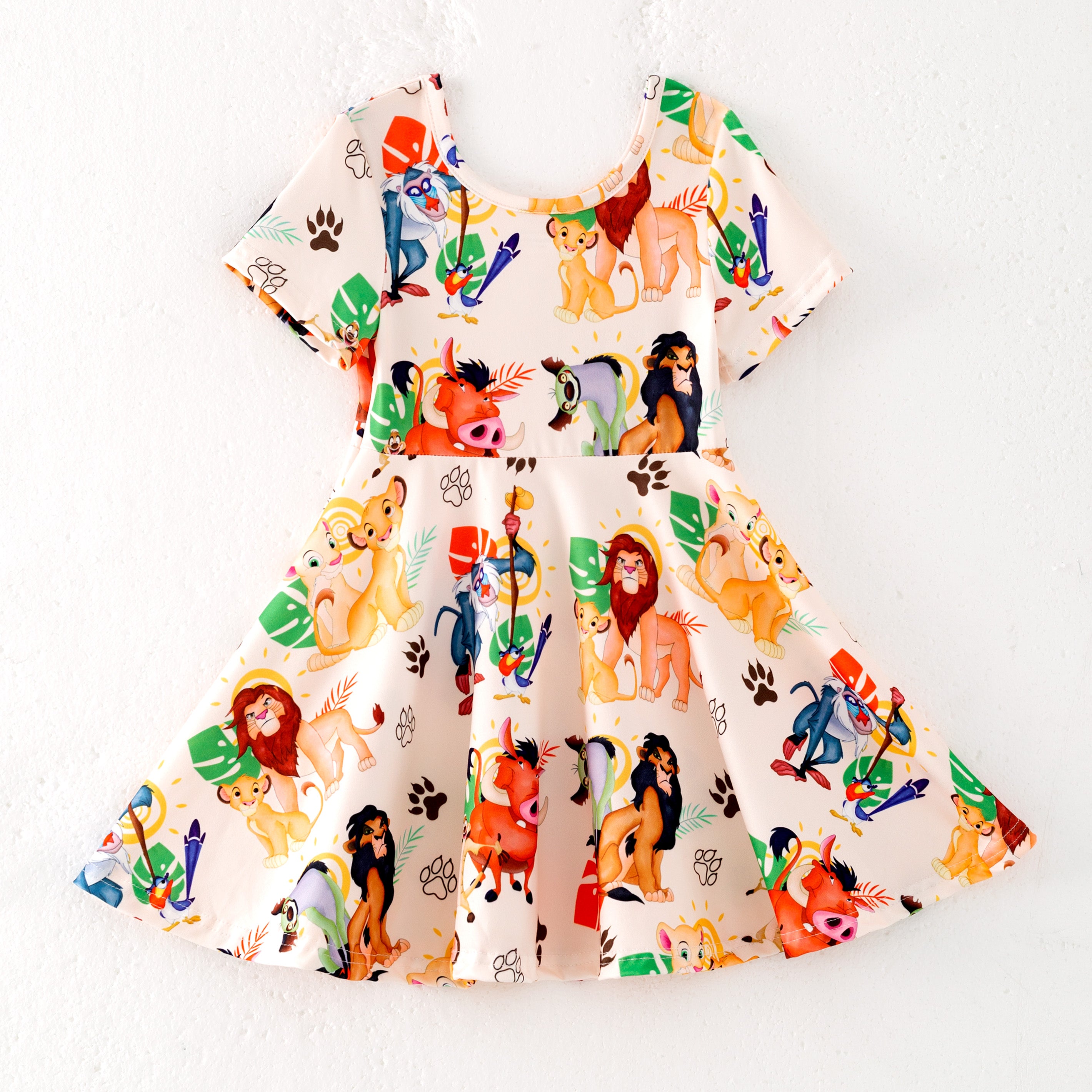 （Pre Order,Prepack Zone）Girls Spring&Summer Lion Print Dress（Mix Size）