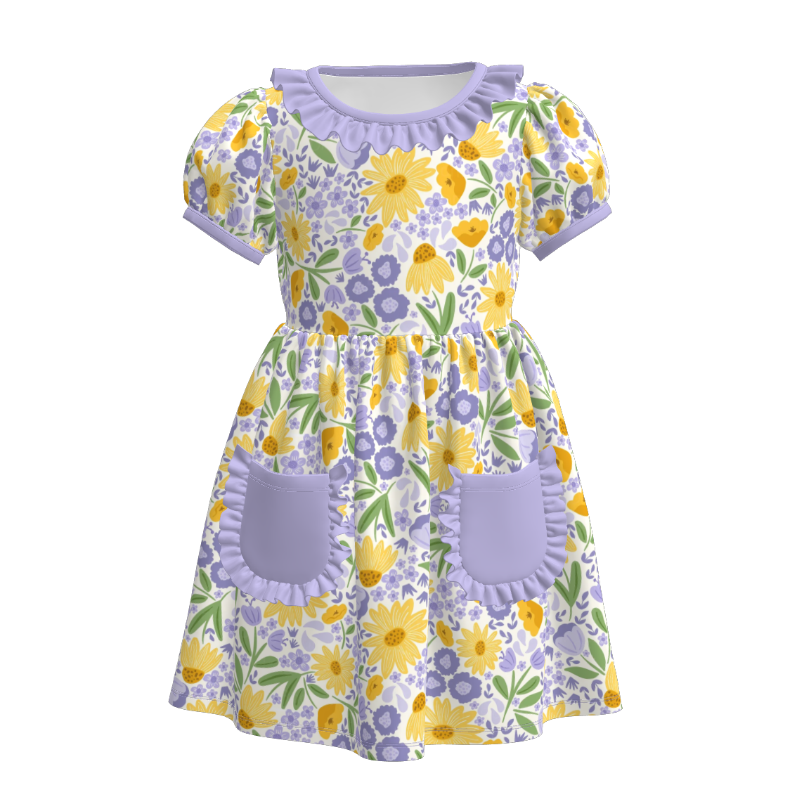 （Pre Order）Girls Easter Bunny Print Dress