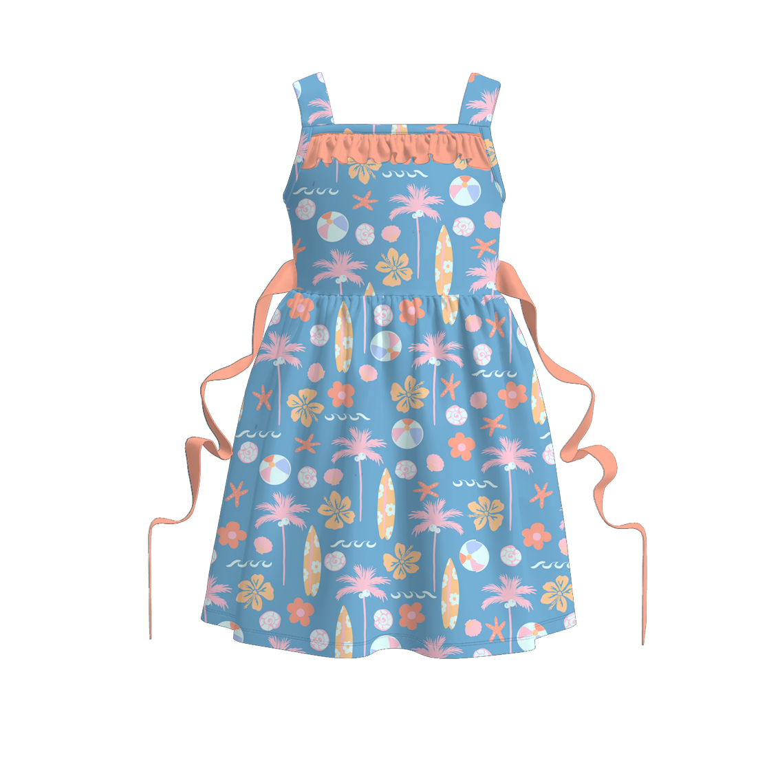 （Pre Order）Girls Summer Print Slip Dress