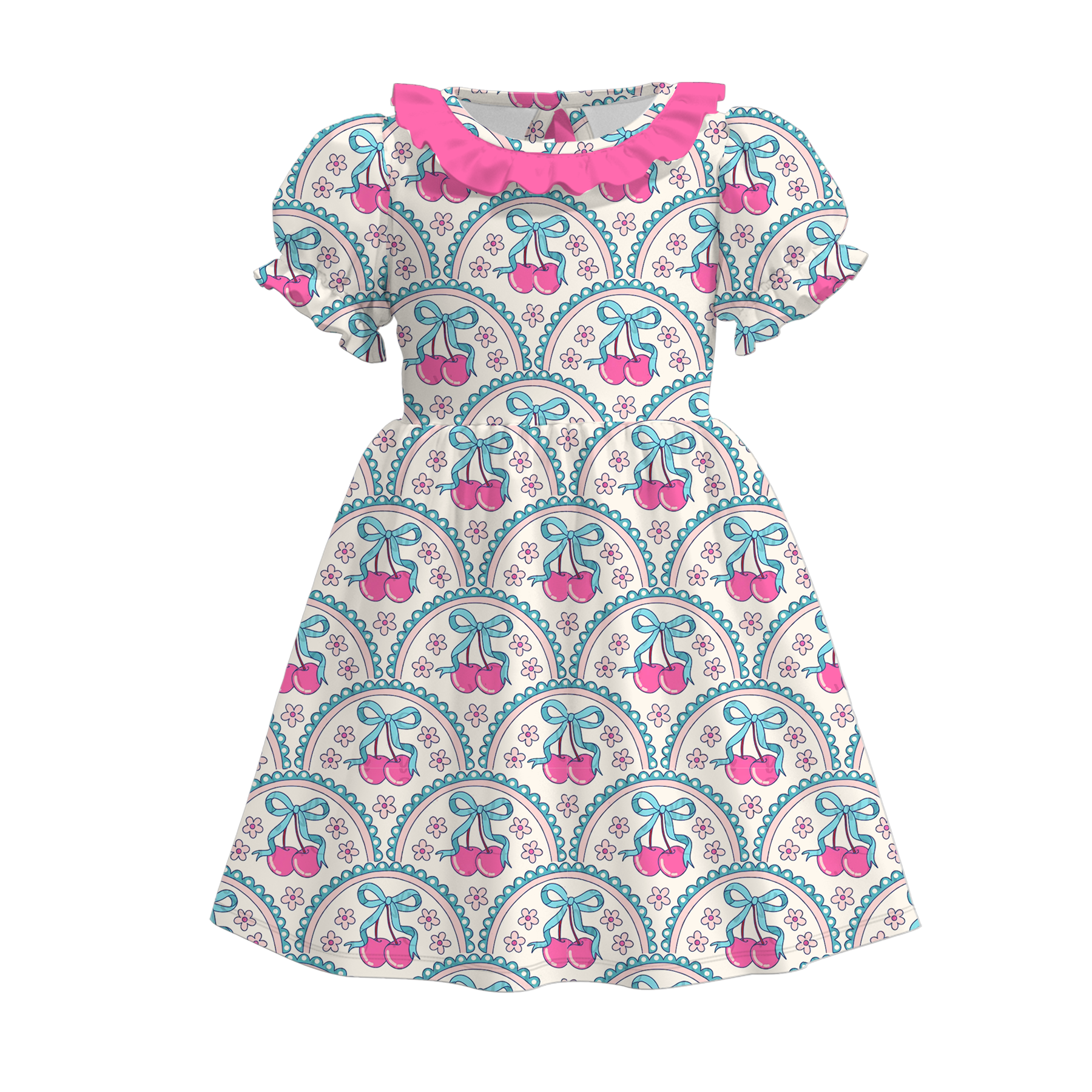 （Pre Order）Girls Spring and Summer Cherry Print Dress