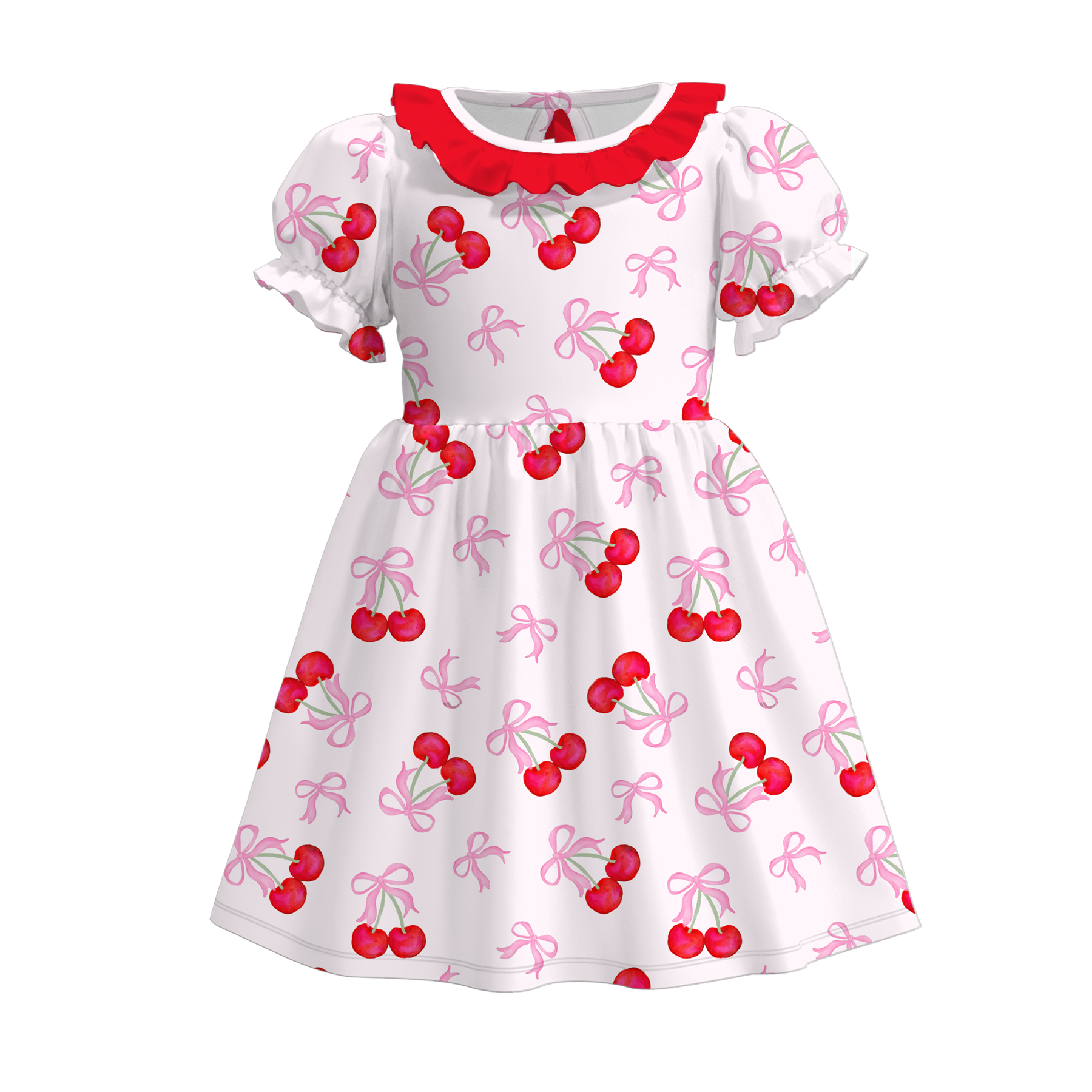 （Pre Order）Girls Spring and Summer Cherry Print Dress