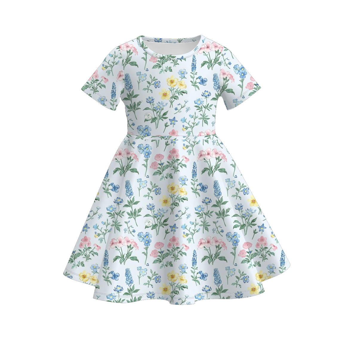 （Pre Order）Girls Spring and Summer Bow Print Dress