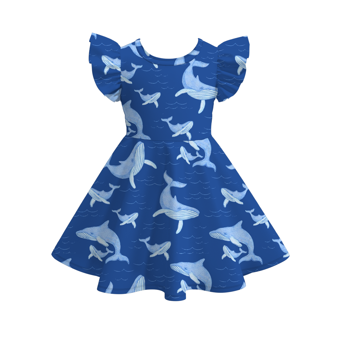 （Pre Order）Girls Spring and Summer Seaside＆Cherry Print Dress