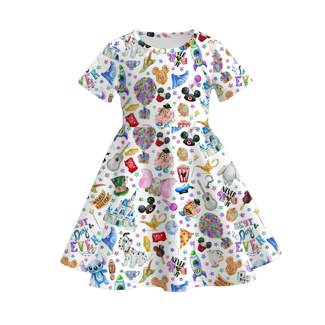 （Pre Order）Girls Spring and Summer Princess＆Cartoon Print Dress
