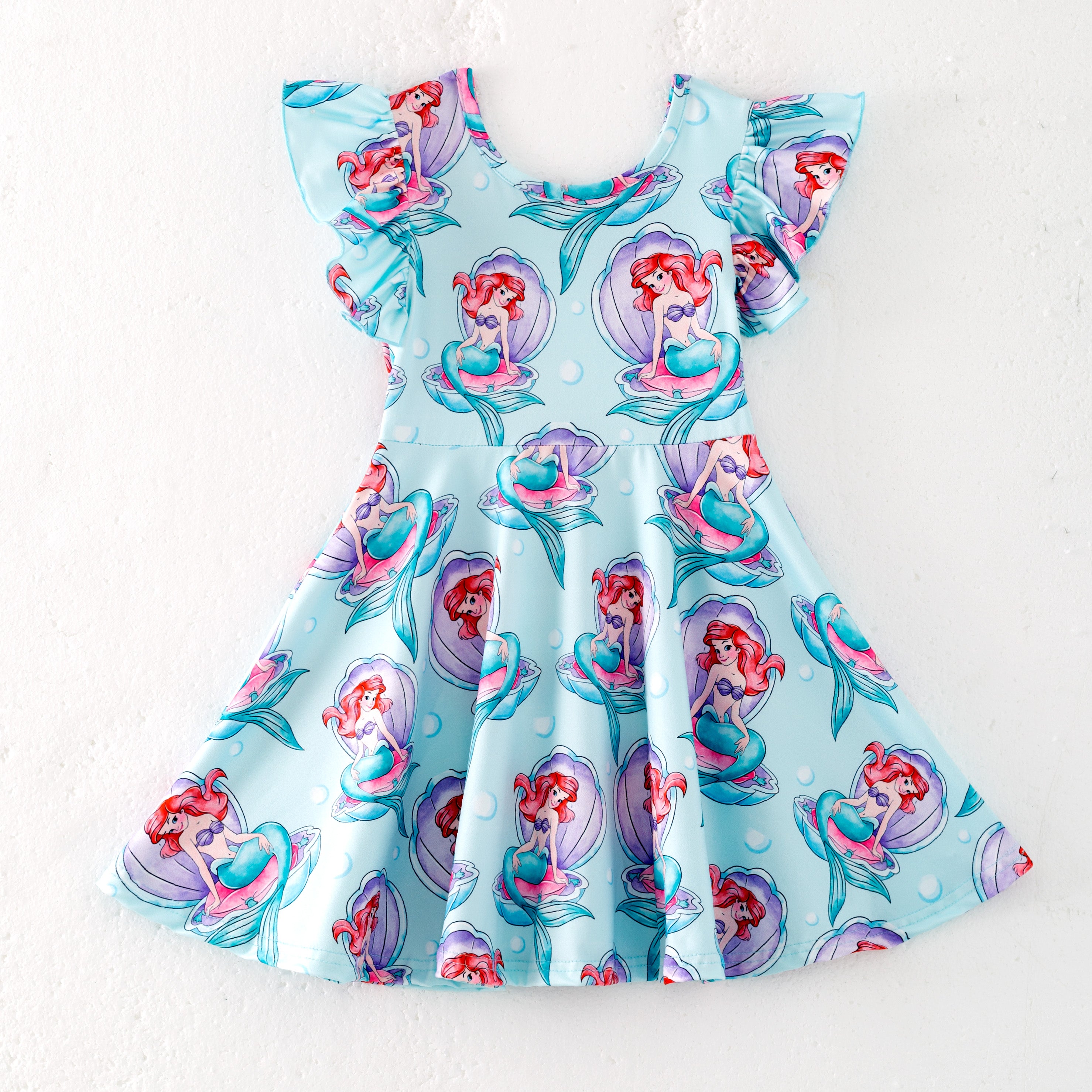 （Pre Order,Prepack Zone）Girls Spring&Summer Princess Mermaid Print Dress&Set（Mix Size）