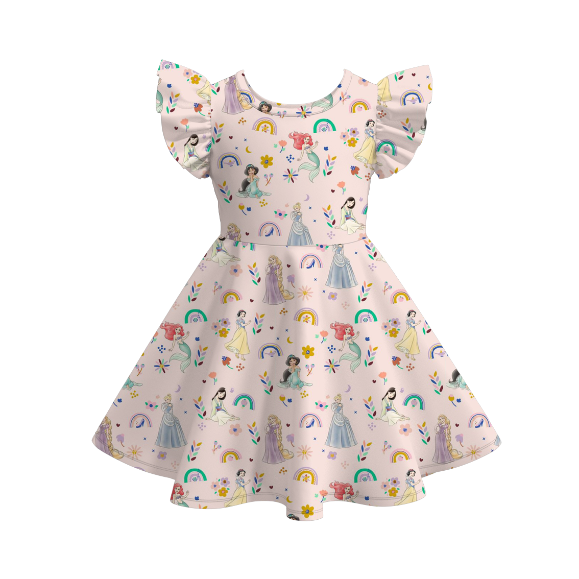（Pre Order）Girls Spring and Summer Princess＆Cartoon Print Dress