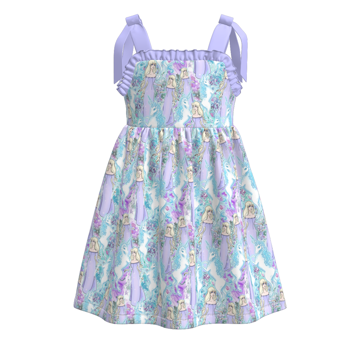 （Pre Order）Girls Spring and Summer Princess Print Slip Dress