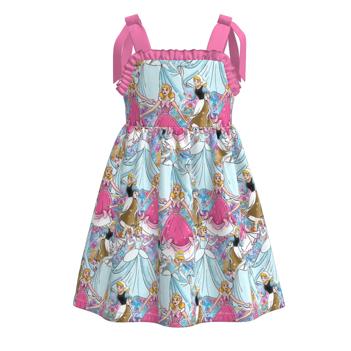 （Pre Order）Girls Spring and Summer Princess Print Slip Dress