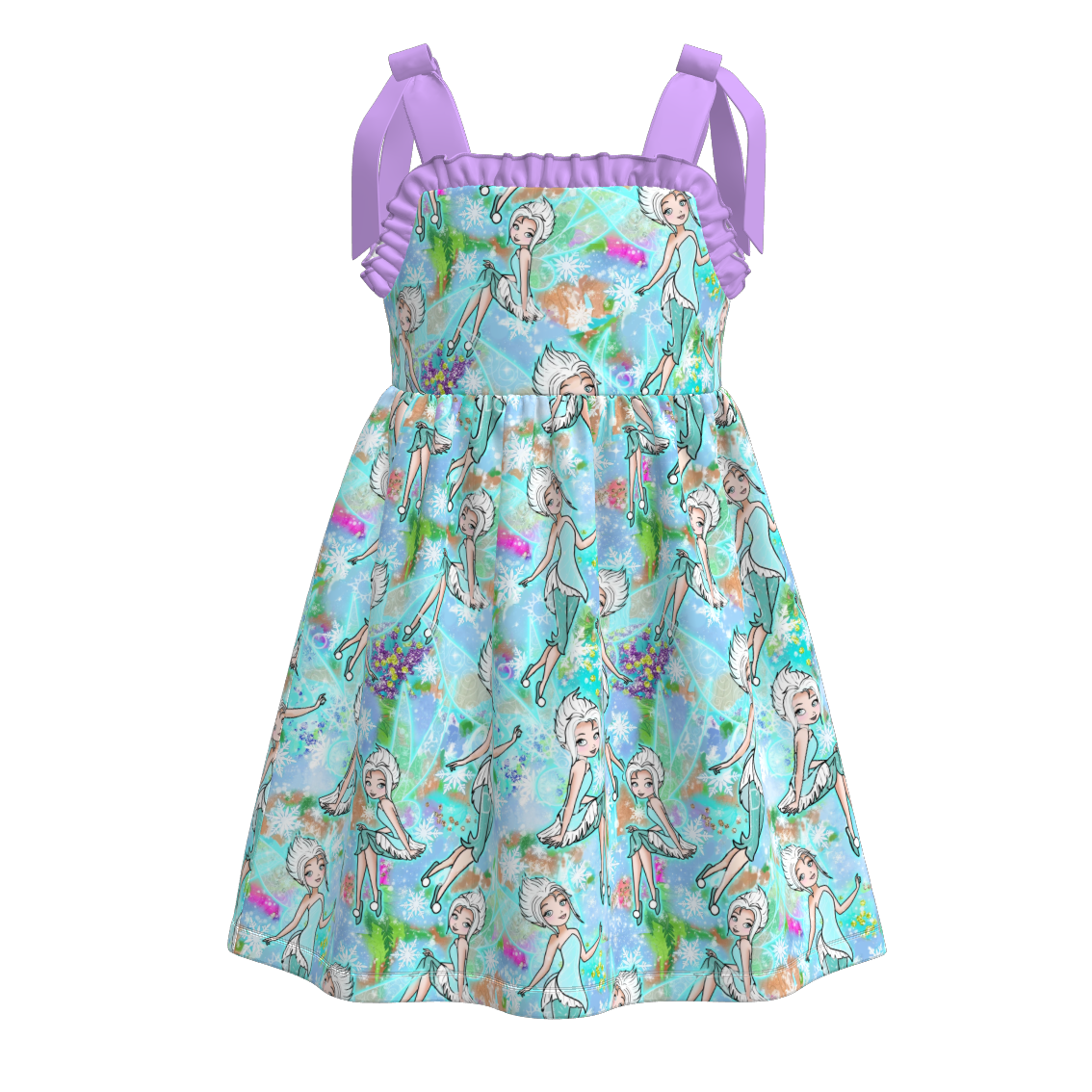 （Pre Order）Girls Spring and Summer Princess Print Slip Dress