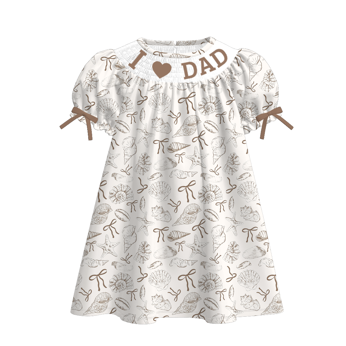 （Pre Order）Sisters Spring and Summer Shell Embroidery Smocked Dress＆Romper