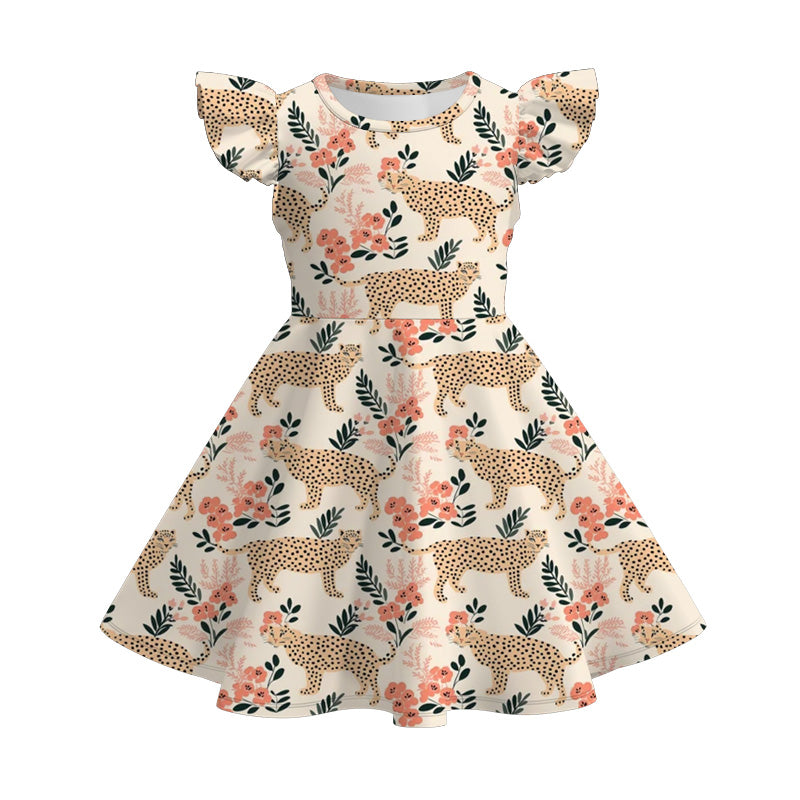 （Pre Order）Girls Spring and Summer Fruit＆Bow Print Dress