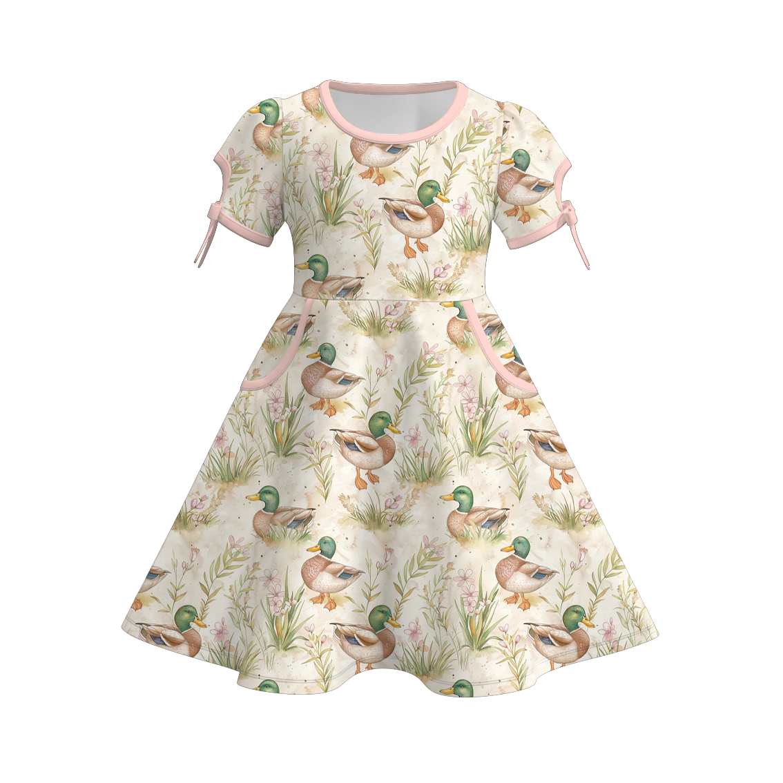 （Pre Order）Girls Spring and Summer Print Dress with Pockets