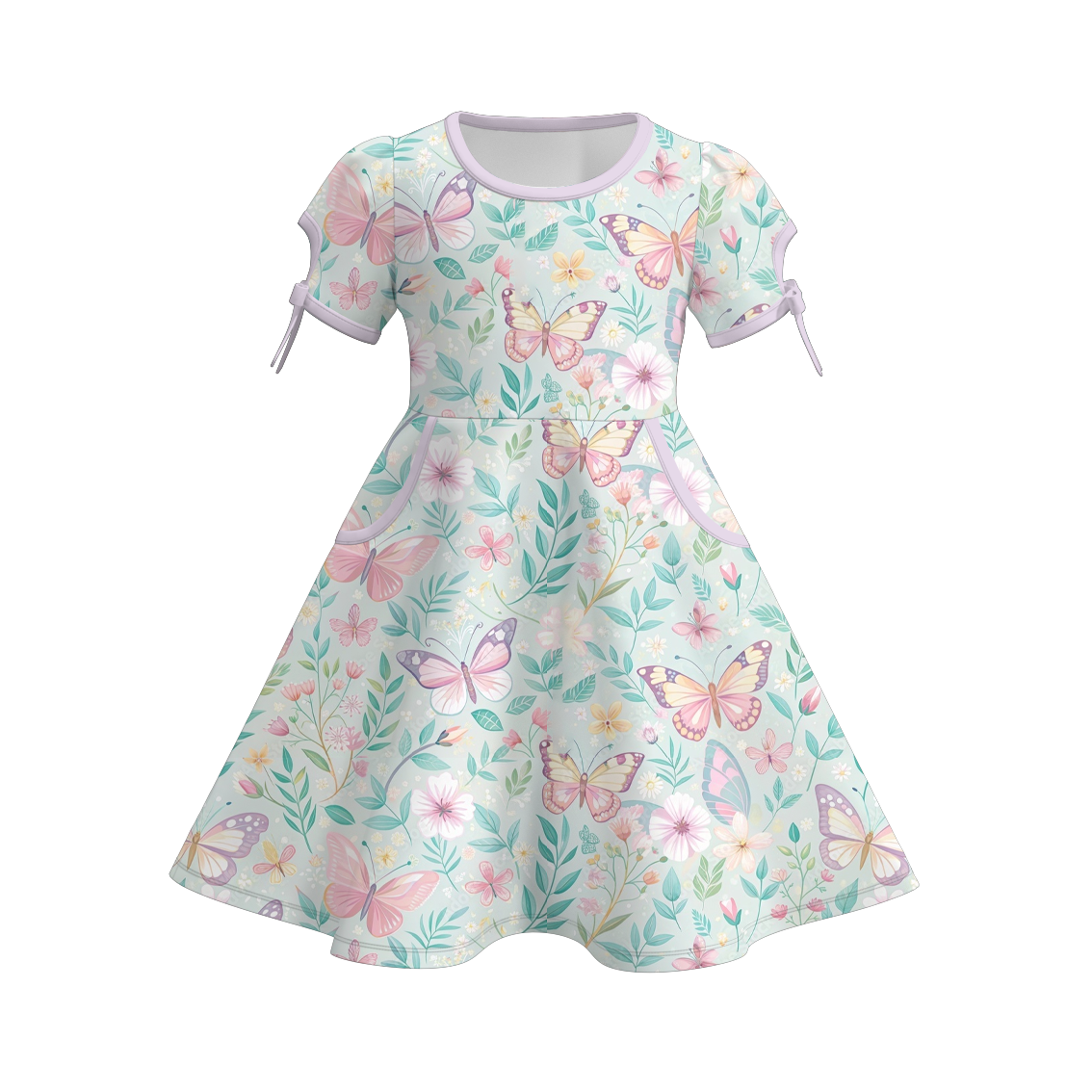 （Pre Order）Girls Spring and Summer Print Dress with Pockets