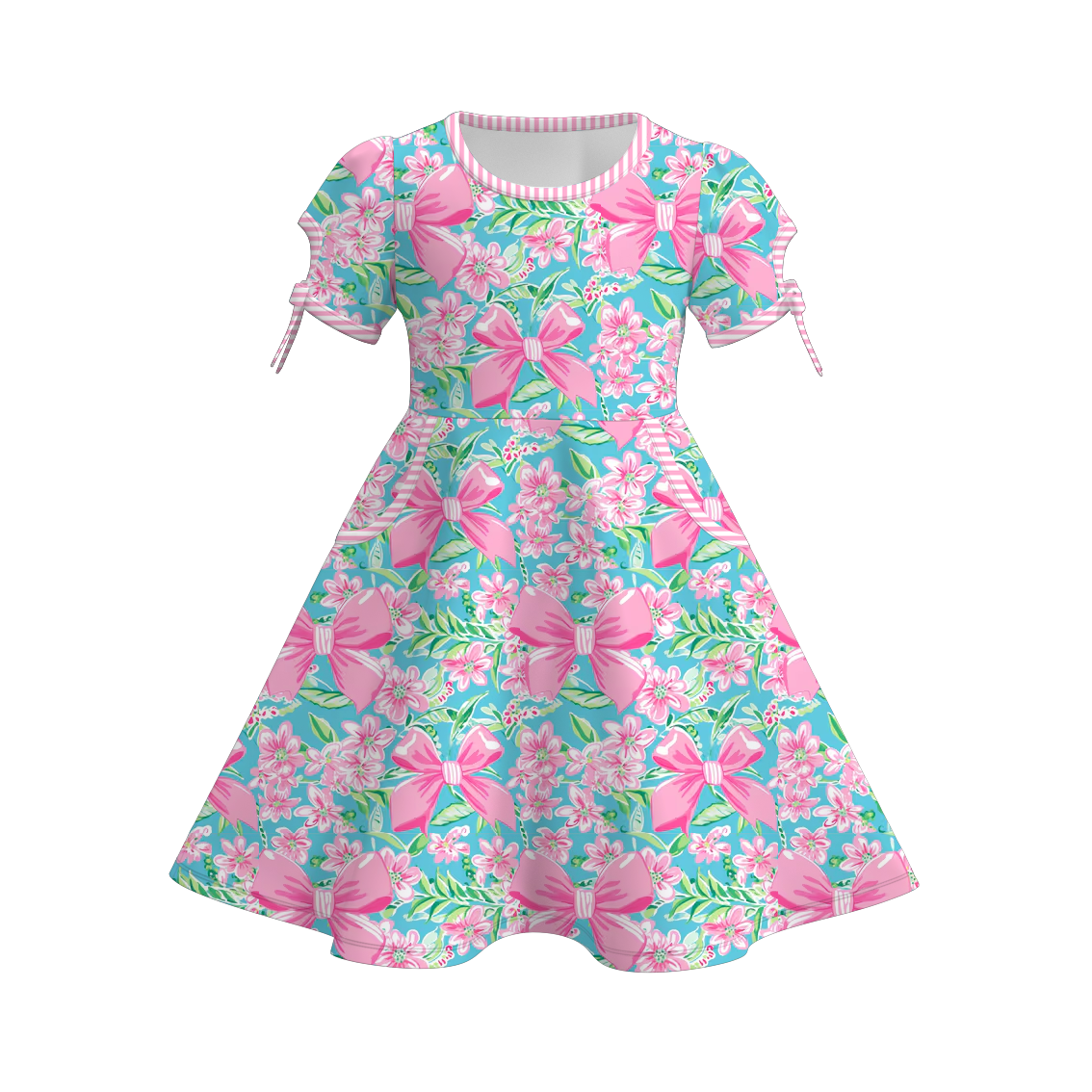 （Pre Order）Girls Spring and Summer Print Dress with Pockets