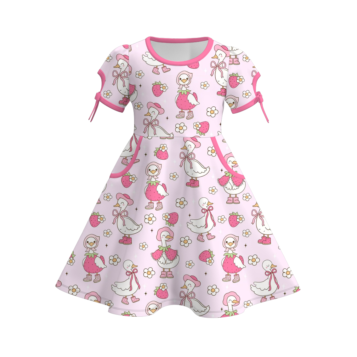 （Pre Order）Girls Spring and Summer Print Dress with Pockets